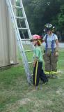 Tyler Doberstein showing Amanda Smith how to train